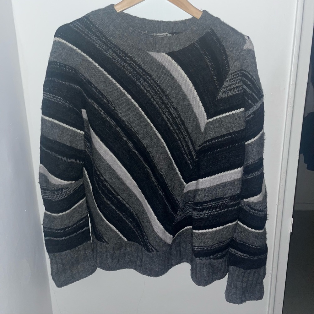 Helmut Lang Charcoal and Black Knit Top
